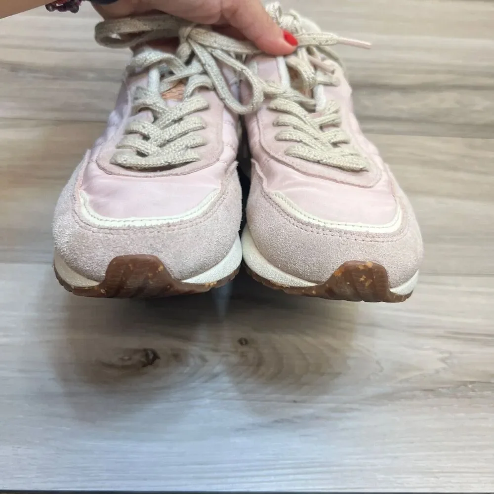 WODEN NELLIE Women's Pink Suede &‎ Nylon Soft Sneaker Shoes Size 7.5